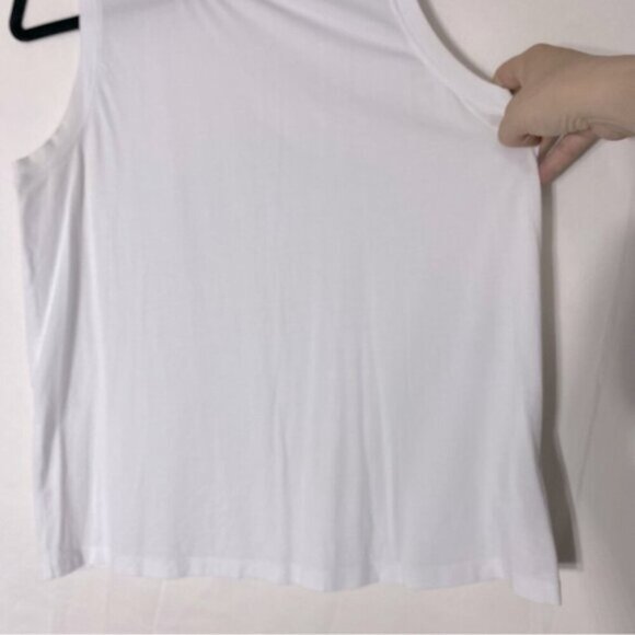 5/$25 Kersh White Sleeveless Crew Neck Shirt Tank Top L - Picture 6 of 12